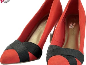 M&S Ladies Red Black Heels SH190