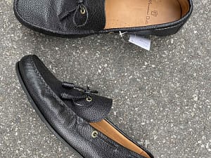 Massimo Dutti Black Leather Tassel Loafer SH709